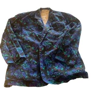 Blue floral 80s vintage Cherokee jeans blazer